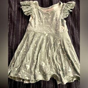 Sage and White Bamboo Infant Twirl Dress